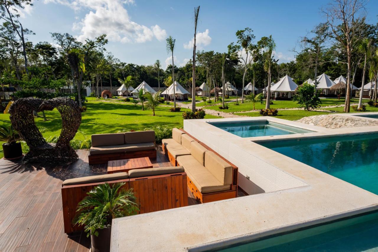 Hotel Xakluum Eco Glampings Puerto Morelos Exterior foto